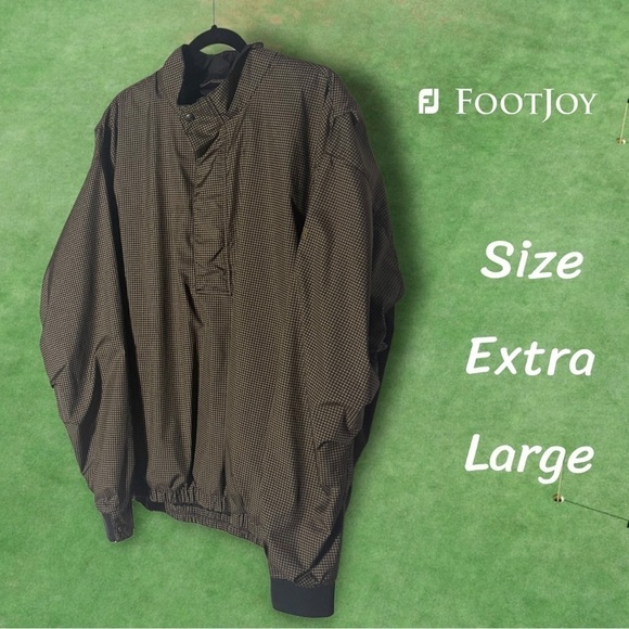 FOOTJOY Dryjoys Houndstooth Windbreaker Size Extra Large - Picture 2 of 12